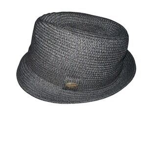 Capas Womens‎ S Black Straw Fedora Hat Casual Fashion Summer Spring Travel Beach